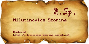 Milutinovics Szorina névjegykártya
